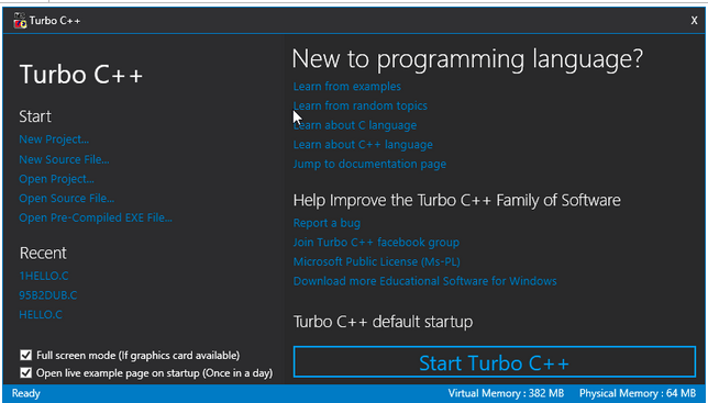 turbo c compiler 16 bits